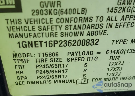 2003 Chevrolet Trailblazer Ext Lt z USA, uszkodzony, nr VIN 1GNET16P236200832